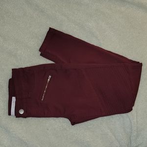 Tinseltown Moto Pants in Burgundy
